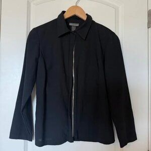 Banana Republic Women's Zip Front Collar‎ Black 100% Wool Size 6